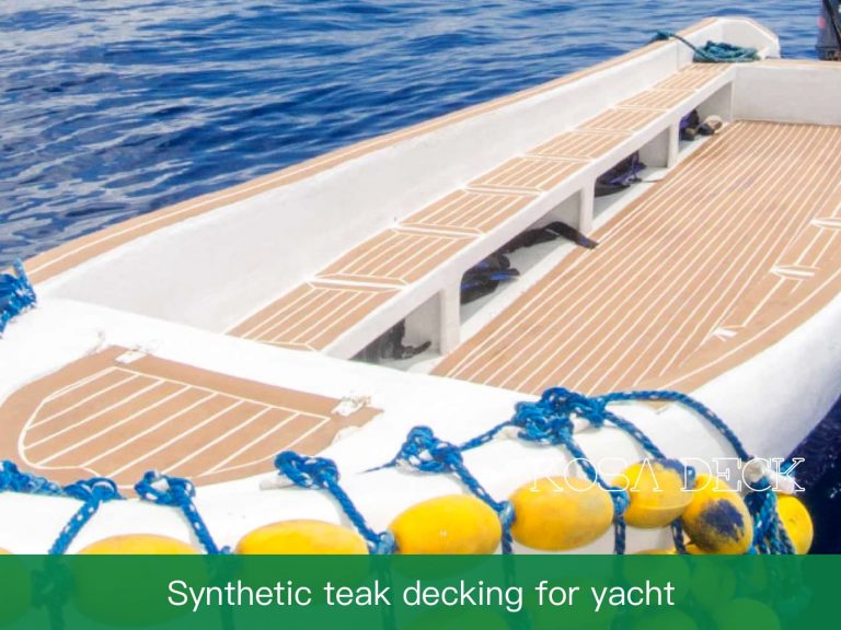 Synthetic teak decking for yacht